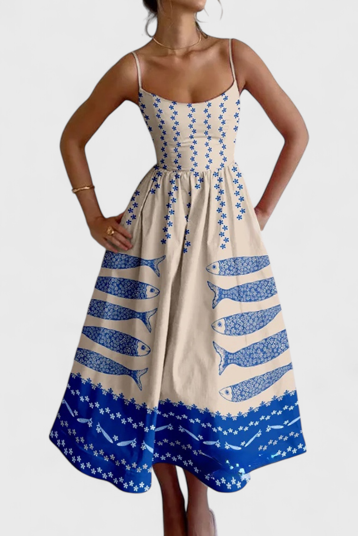 Carmen – Vestido Vintage con Estampado Divertido para Días Soleados