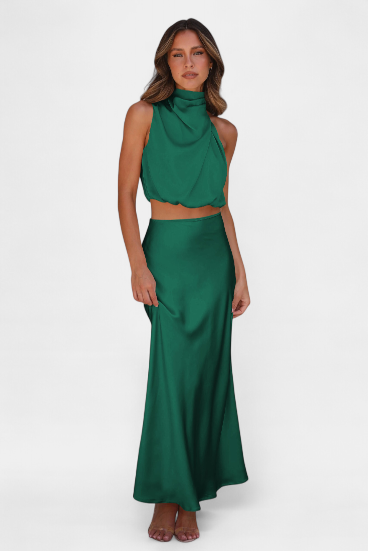 Elena – Conjunto Drapeado de Falda para un Estilo Elegante y Sofisticado