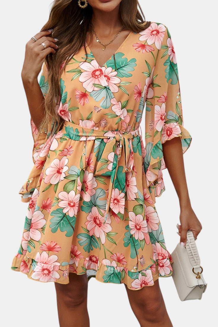 Elena – Vestido Mini Floral Impreso Ideal Para Momentos Especiales