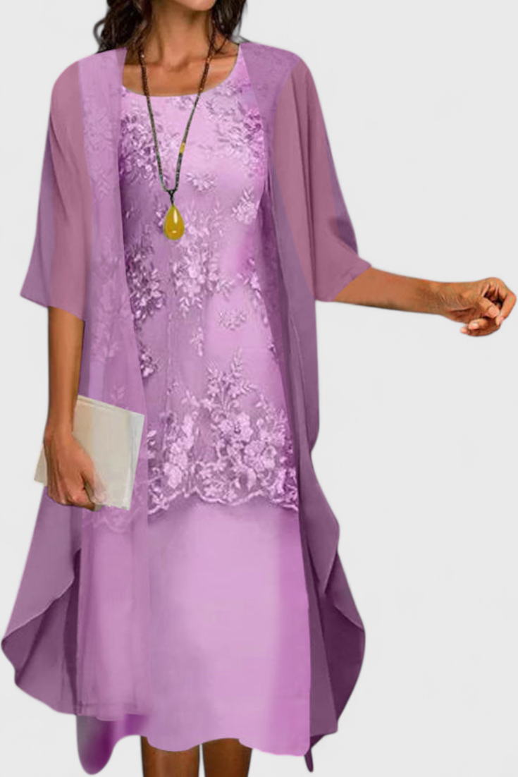 Valentina – Vestido Conjunto Elegante de Chiffon para Momentos Especiales