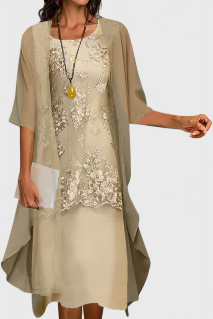 Valentina – Vestido Conjunto Elegante de Chiffon para Momentos Especiales