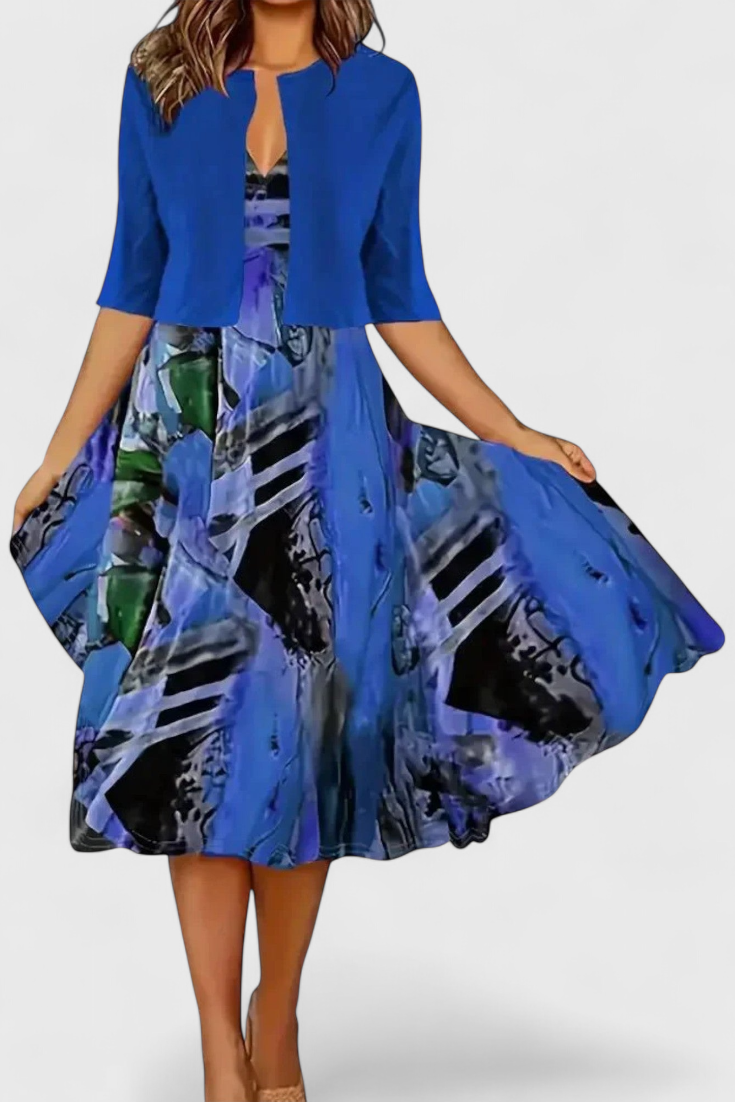 Estrella – Conjunto de Vestido Blazer Midi para un Look Sofisticado y Versátil