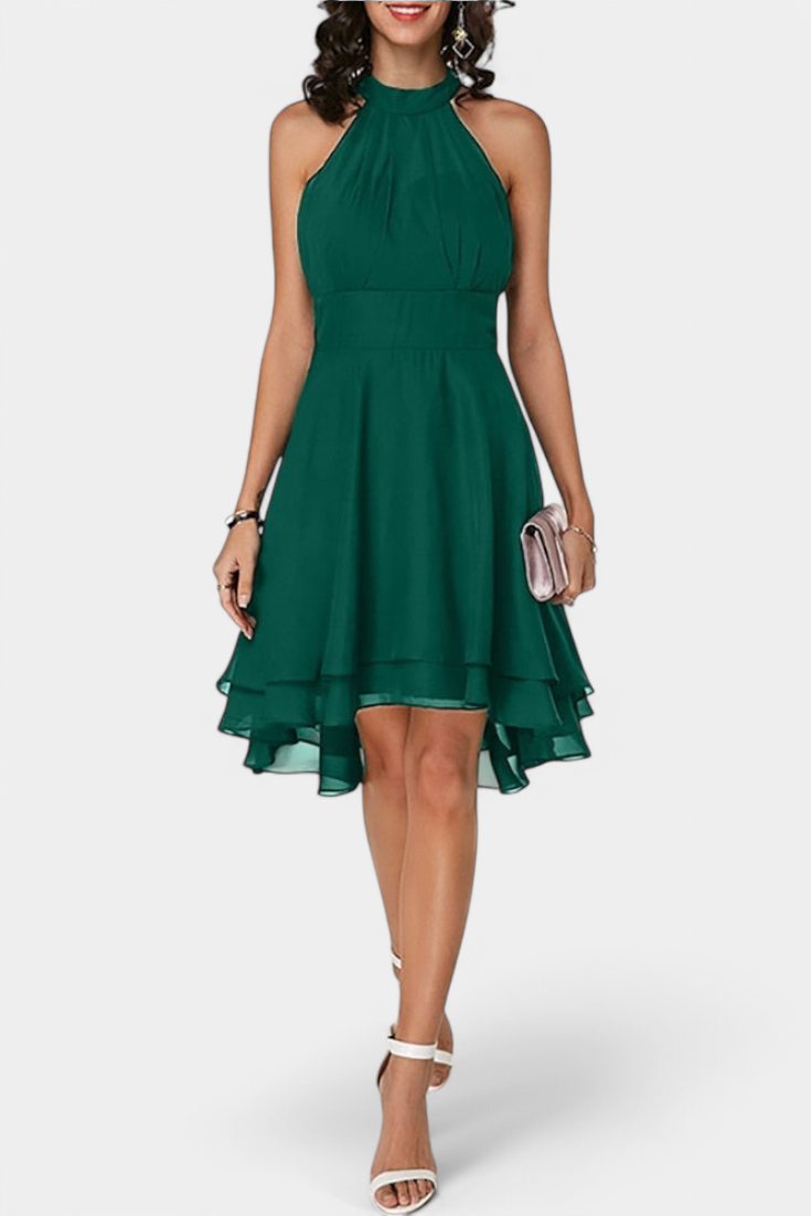 Teresa – Vestido de Gasa con Volantes para un Look Sofisticado y Romántico