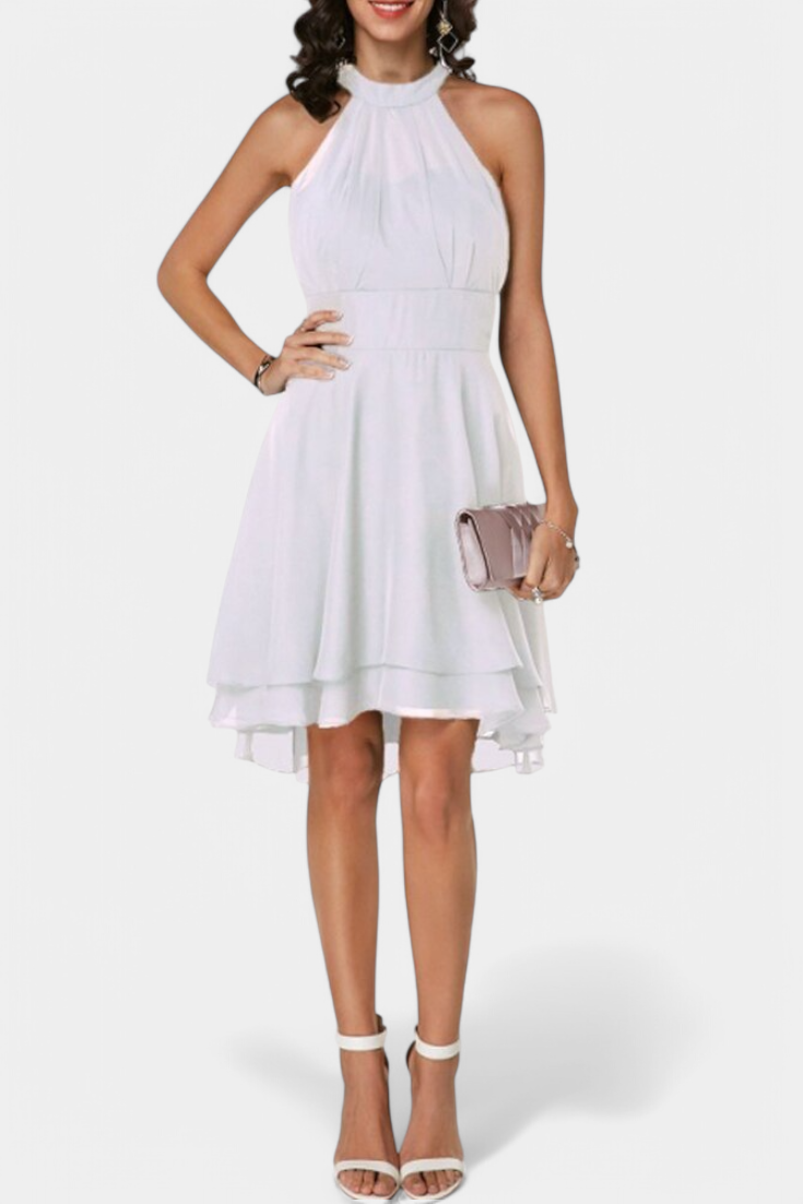 Teresa – Vestido de Gasa con Volantes para un Look Sofisticado y Romántico