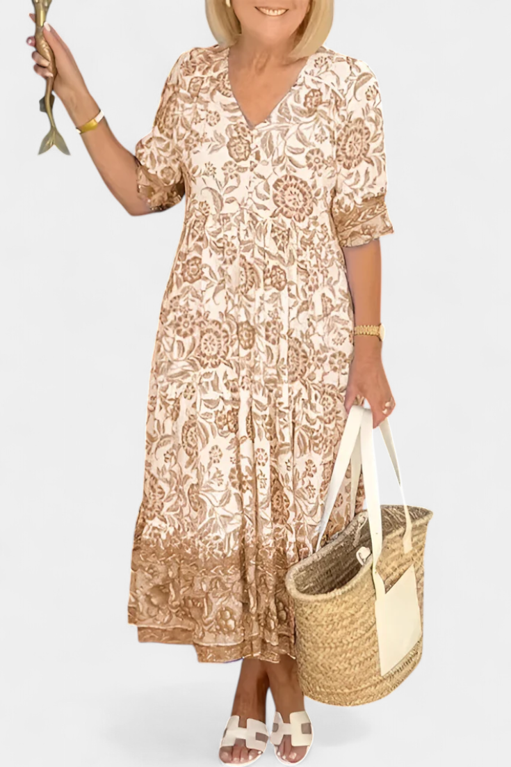 Elcira – Vestido Floral Bohemio para Días Soleados y Con Estilo