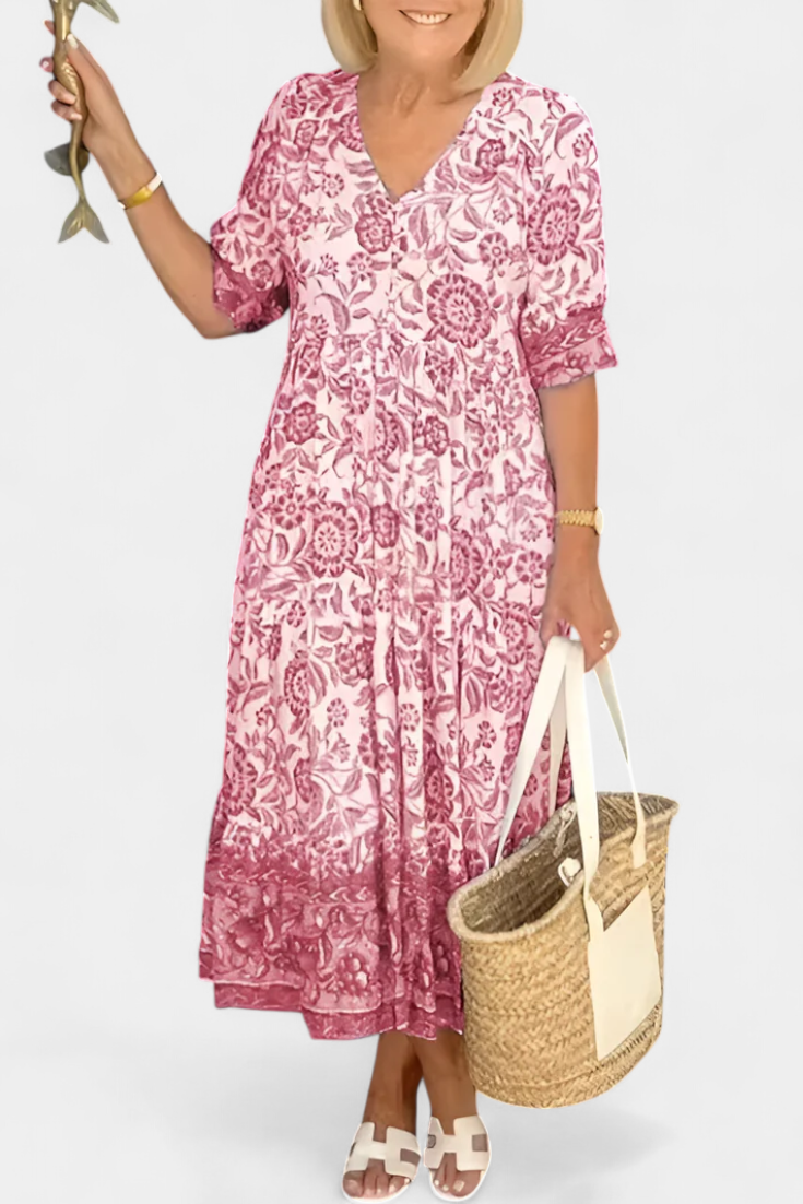 Elcira – Vestido Floral Bohemio para Días Soleados y Con Estilo