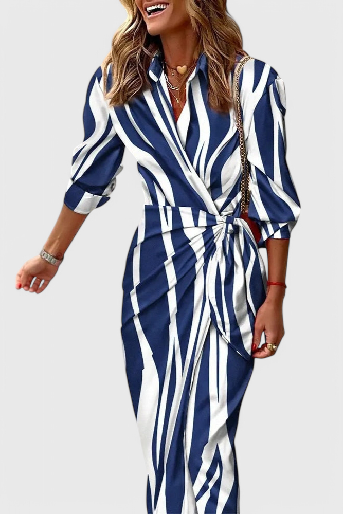 Elena – Vestido Envolvente Impreso Para Tu Estilo Chic y Cómodo