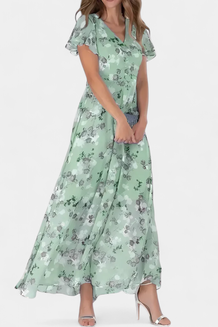 Marina – Vestido Maxi Floral con Estilo Romántico y Fresco
