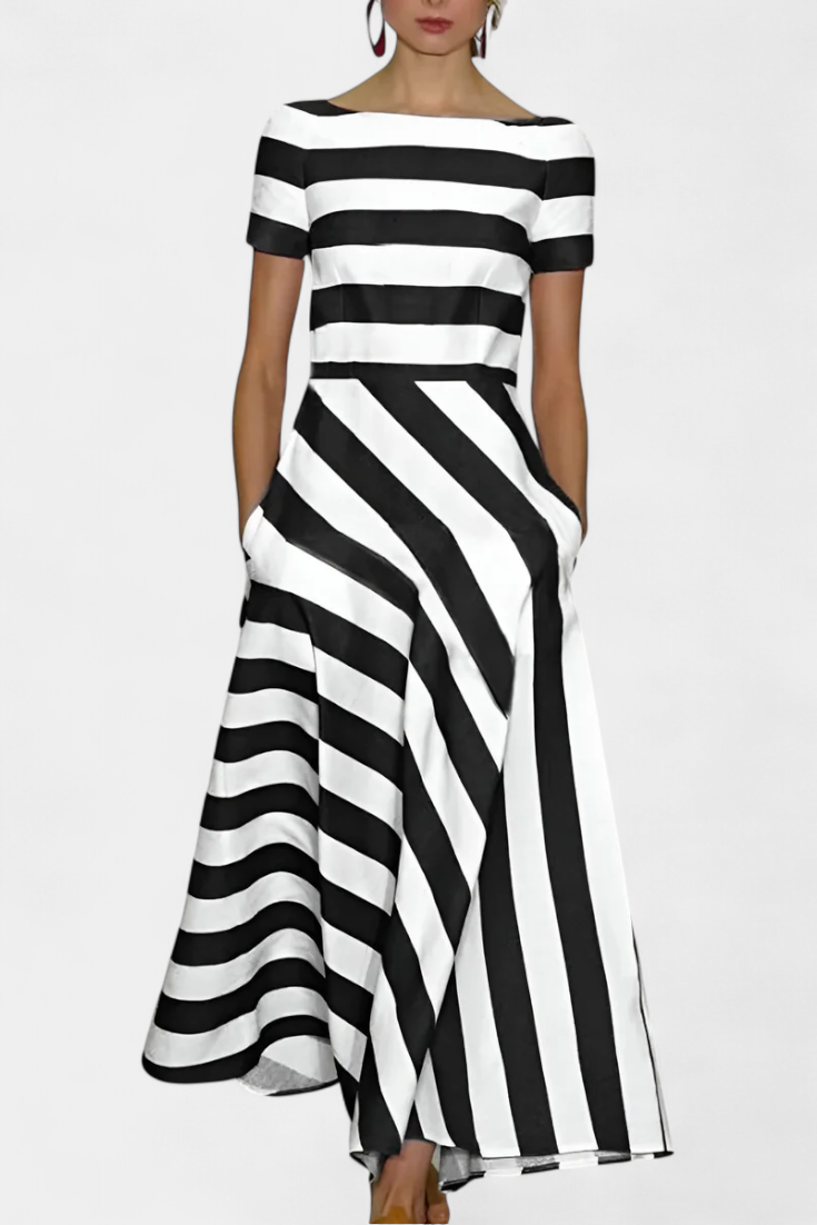 Clara – Vestido Maxi de Rayas con Estilo Fresco y Elegante