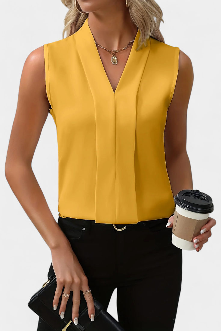 Claudia – Blusa sin Mangas con Escote en V