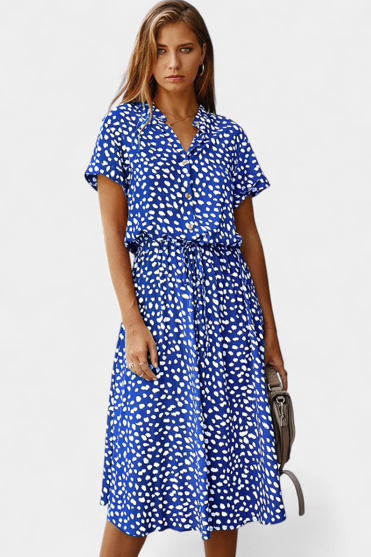 Renata – Vestido Midi de Lunares Con Estilo Juguetón y Comodidad Inigualable