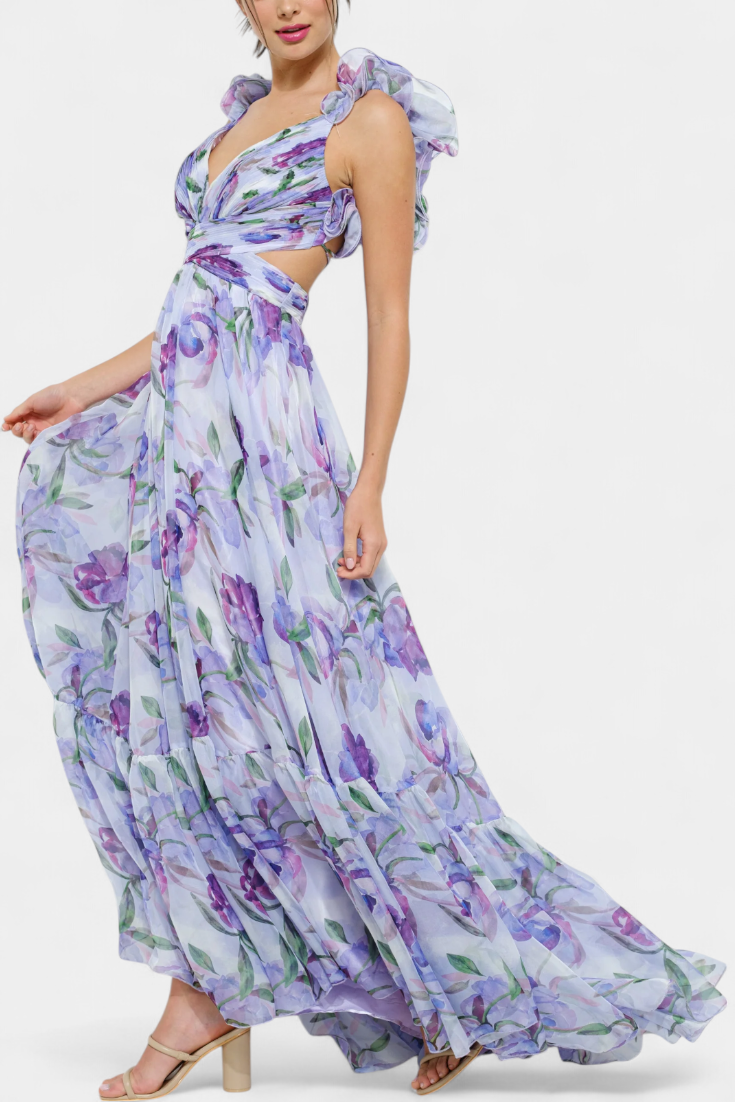 Clara – Vestido Largo Estampado Con Estilo Único y Fresco
