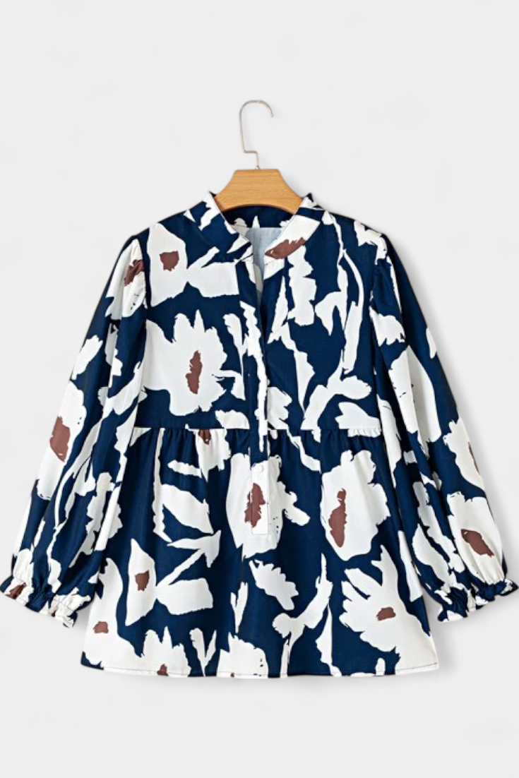 Filomena – Blusa Floral Abstracta con Estilo Bohemio y Confort Inigualable
