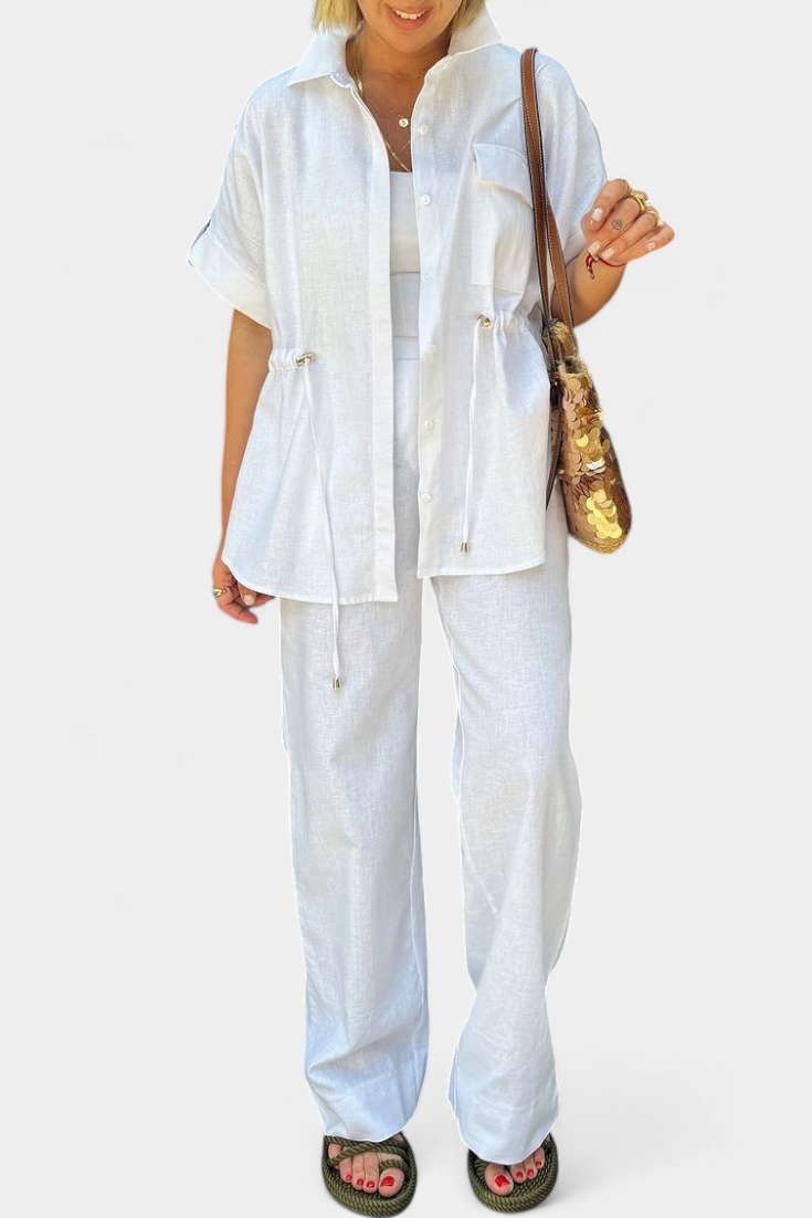 Marina – Conjunto Elegante de Camisa y Pantalones para un Estilo Sofisticado