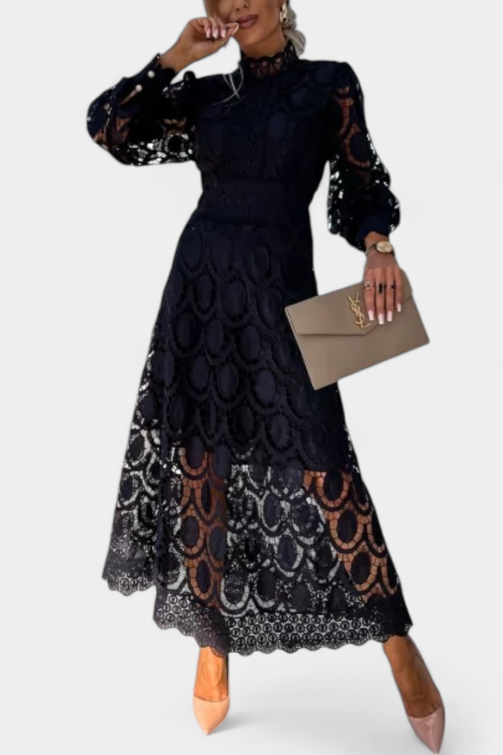 Claudia – Vestido Midi de Encaje Elegante y Romántico para Lucir Radiante