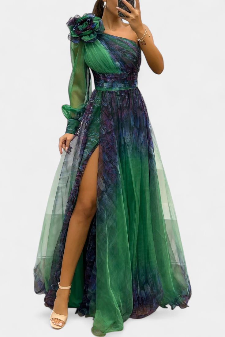 Catalina – Vestido Maxi de Chiffón con Diseño Elegante y Distinguido