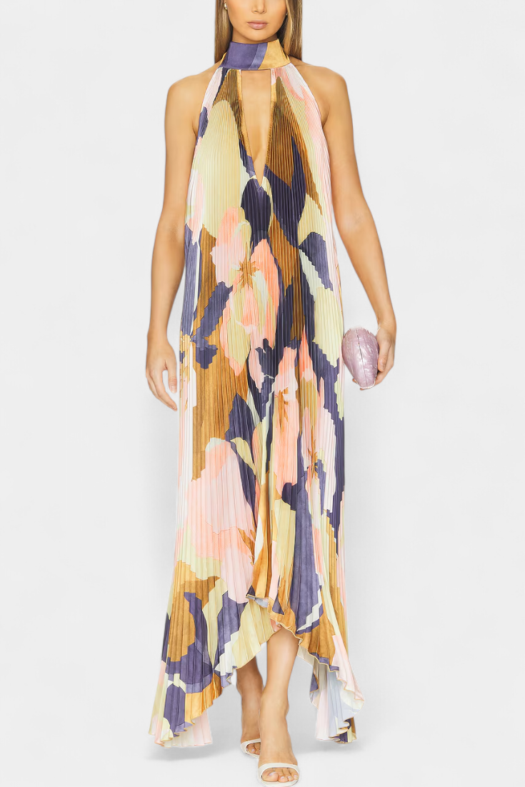 Valentina – Vestido Largo Plisado con Estilo Elegante y Sofisticado