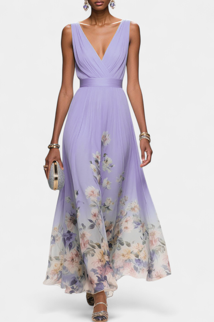 Elena – Vestido Maxi Floral Con Estilo Romántico y Fresco