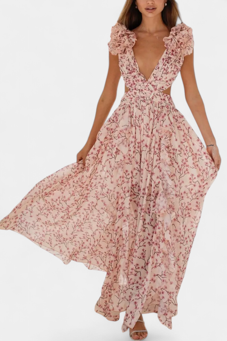 Zuleika – Vestido de Chifón Etereo y Feminidad Deslumbrante