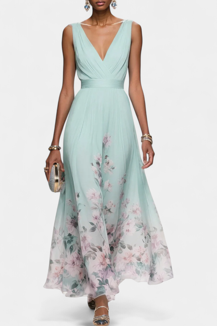 Elena – Vestido Maxi Floral Con Estilo Romántico y Fresco