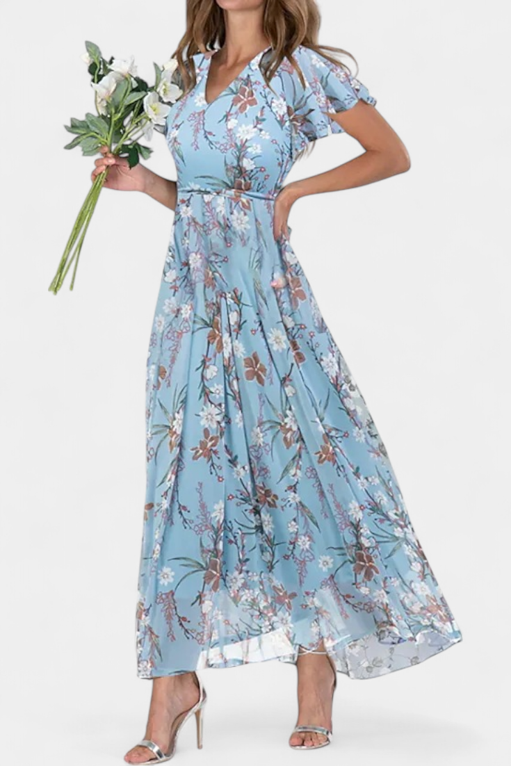 Marina – Vestido Maxi Floral con Estilo Romántico y Fresco