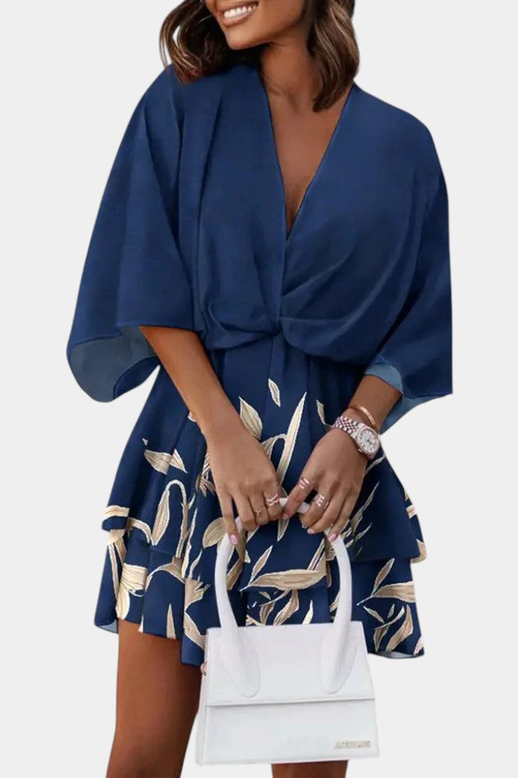 Marisol – Vestido Mini Con Nudo Frontal Y Volantes Ideal Para Brillar