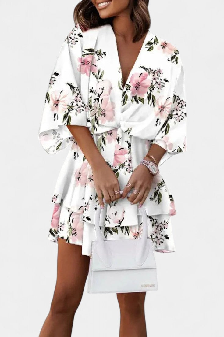 Marisol – Vestido Mini Con Nudo Frontal Y Volantes Ideal Para Brillar